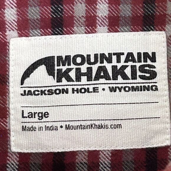 Mountain Khakis Heavy Duty Flannel Mens L Button Up Shirt Logo 100% Cotton - Picture 2 of 16